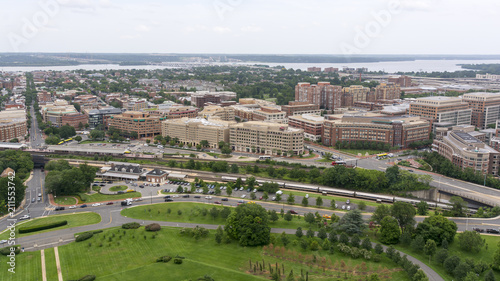 The skyline of Alexandria, VA, USA as seen from the George Washington Masonic Temple.