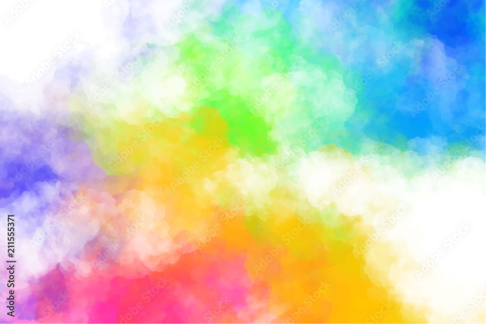 Vector abstract colorful background with colorful clouds, smoke, multicolor  dust, paint. Multicolored concept illustration with realistic clouds of  Holi paint powder. Stock Vector | Adobe Stock