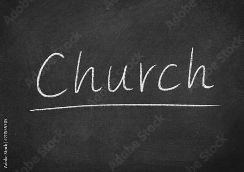 church concept word on a blackboard background