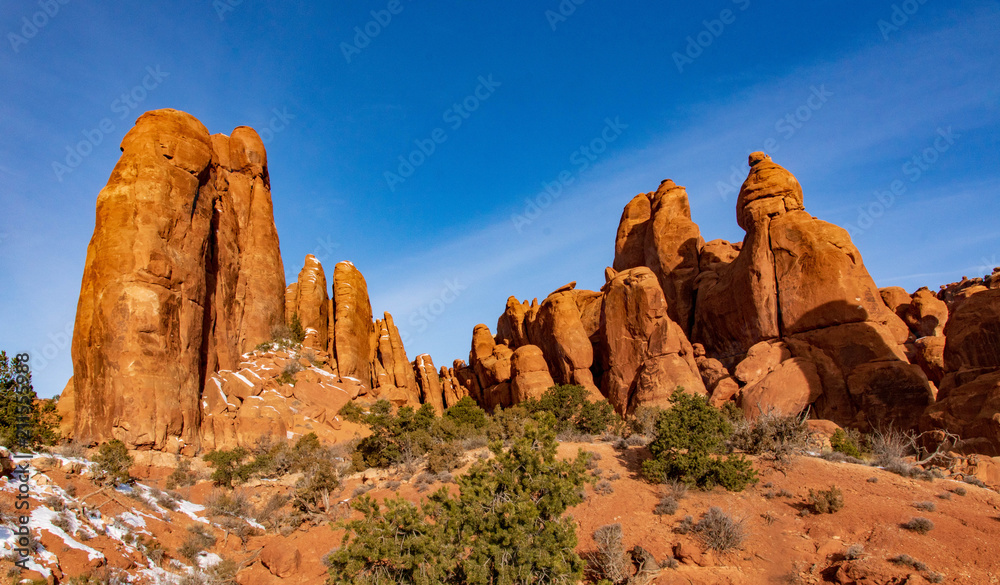 Fototapeta premium Eroded Sandstone Mounds in Arches National Park