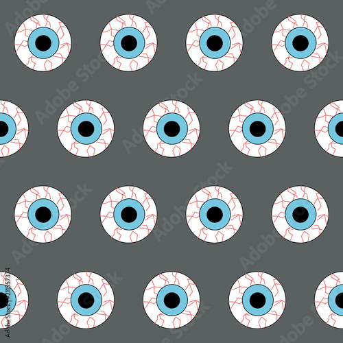Eye seamless pattern on grey background photo
