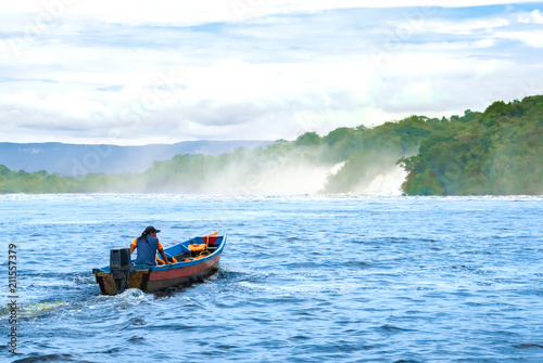 Salto Hacha and Salto Golondrina in Laguna de Canaima, Venezuela © Barbara
