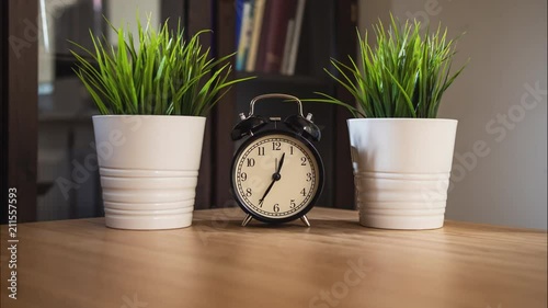 Alarm Clock Time Lapse Moving Hands with dolly motion.