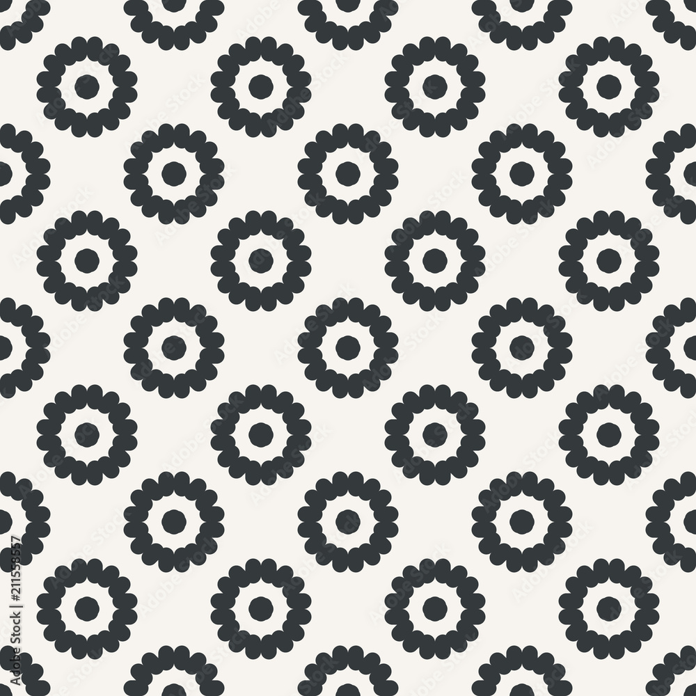 Flower seamless abstract pattern monochrome or two colors vector