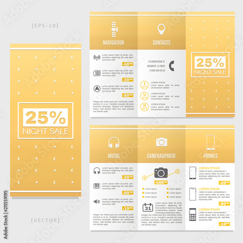 Tri-fold brochure with inscription: 
