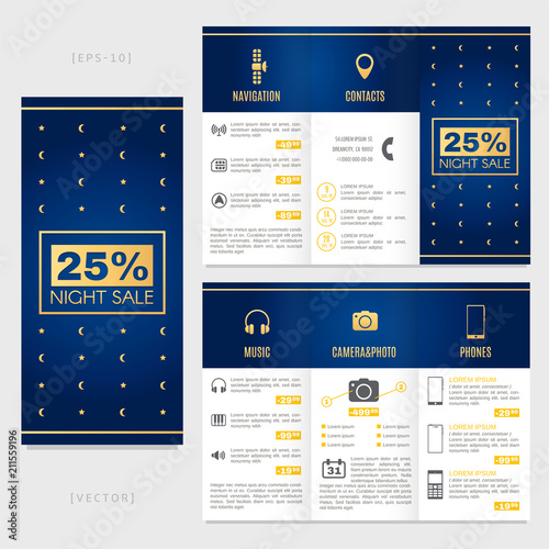 Tri-fold brochure with inscription: 