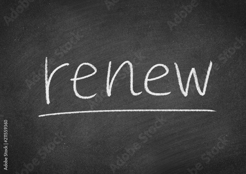 renew concept word on a blackboard background