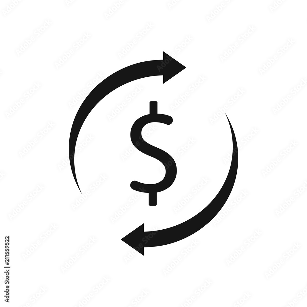 Money circulation. Vector.