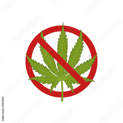 No marijuana sign. Vector.