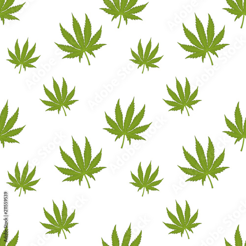 Marijuana. Seamless pattern. Vector.