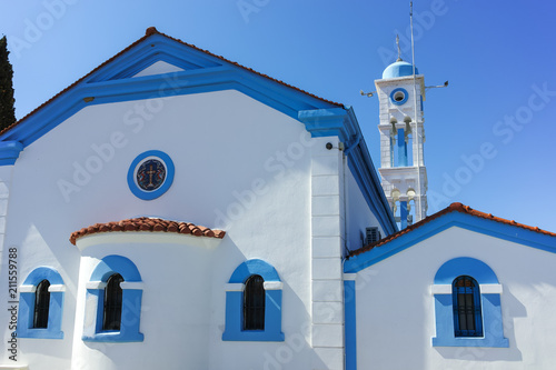 Saint Nicholas Monastery located on two islands in Porto Lagos near town of Xanthi, East Macedonia and Thrace, Greece photo