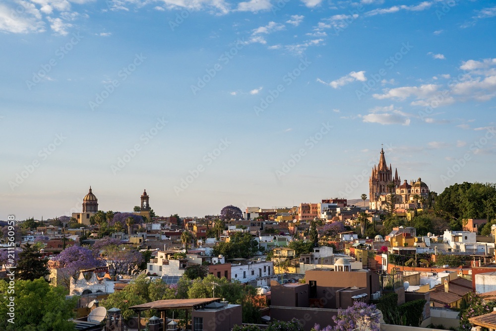 Cityscape of Spanish colonial town of San Miguel de Allende in Mexico