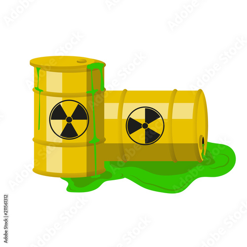 Radioactive barrels. Vector.