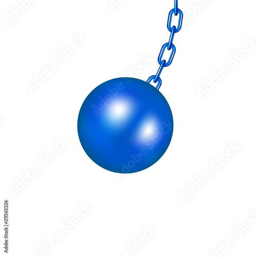 Wrecking ball in blue design