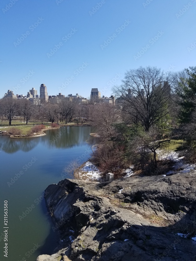 Fototapeta premium Lake in central park NYC 