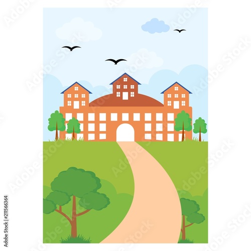 path to the chateau scenery landscape background