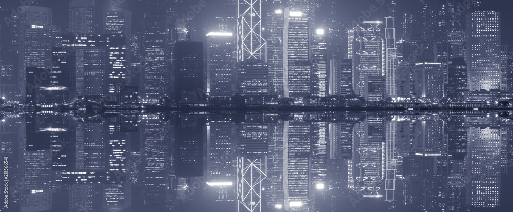 Hong Kong modern travel city skyline as dusk.