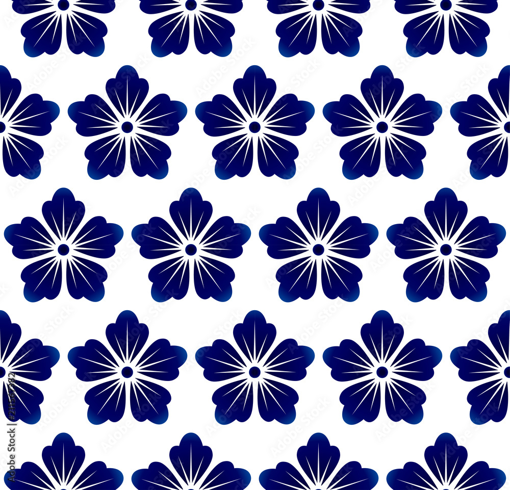 blue flowers seamless pattern