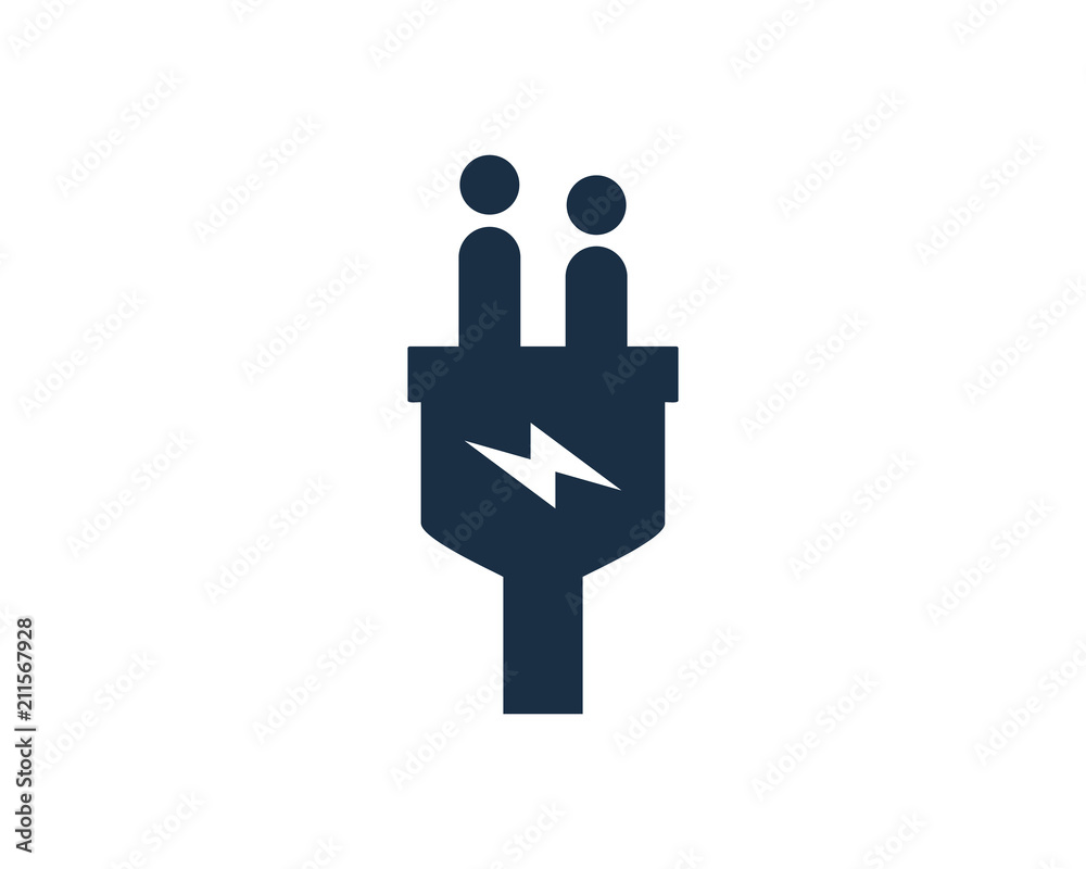 People Electric Logo Icon Design Element People Electric Logo Icon Design Element