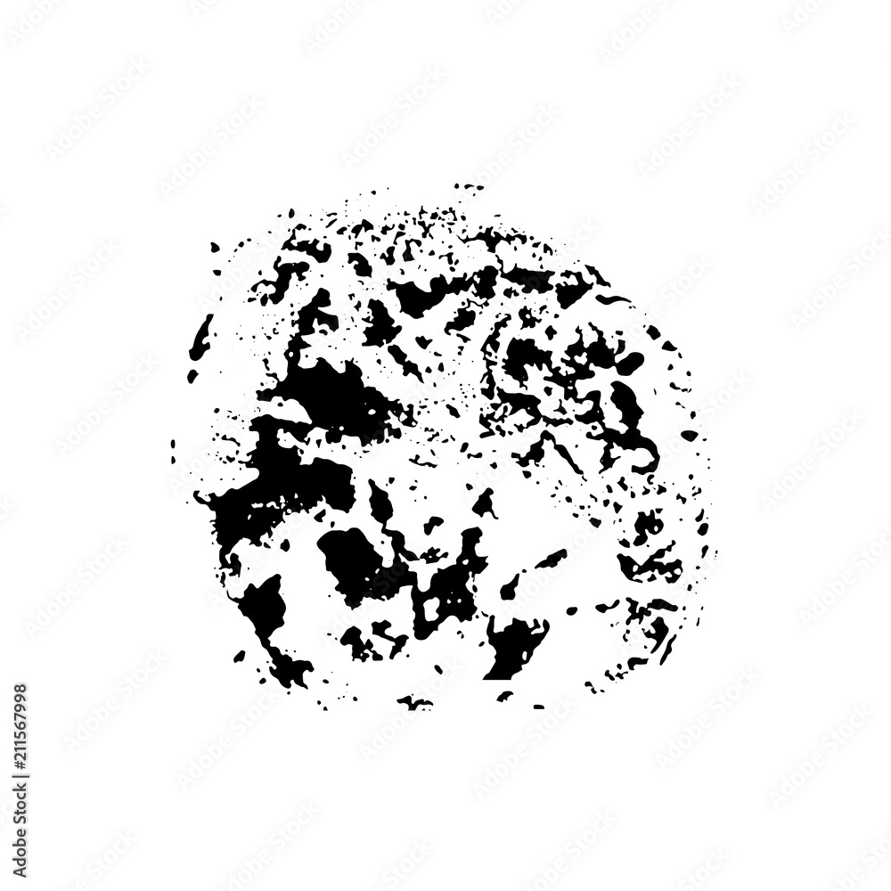 Obraz premium Grunge ink brush round stamp. Modern black vector illustration.