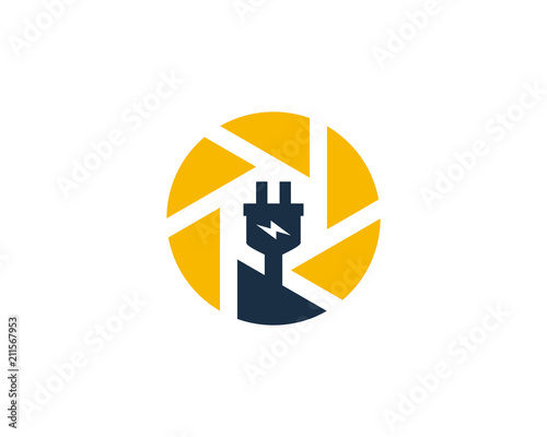 Electric Camera Logo Icon Design Element