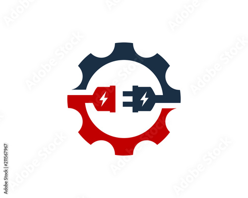Electric Gear Logo Icon Design Element