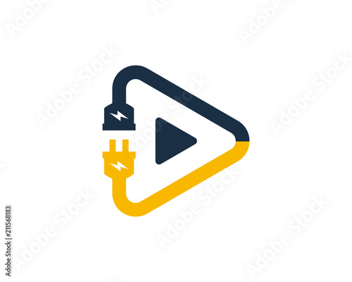 Video Electric Logo Icon Design Element