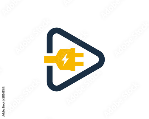 Electric Video Logo Icon Design Element