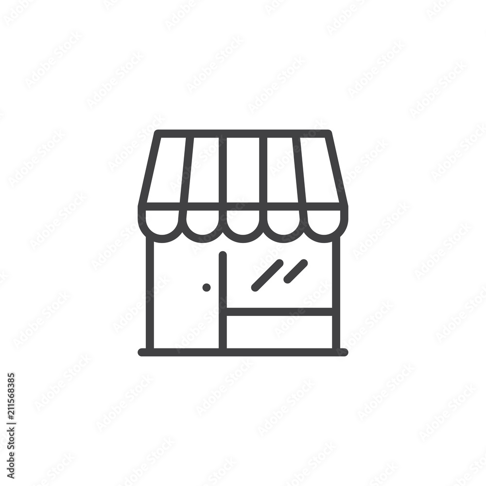 Store front outline icon. linear style sign for mobile concept and web design. Shop simple line vector icon. Market symbol, logo illustration. Pixel perfect vector graphics Store front outline icon. linear style sign for mobile concept and web design. Shop simple line vector icon. Market symbol, logo illustration. Pixel perfect vector graphics