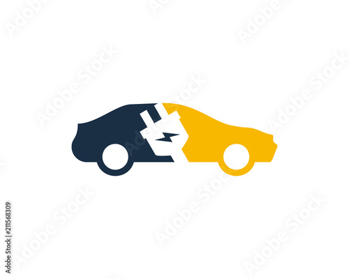 Electric Car Logo Icon Design Element