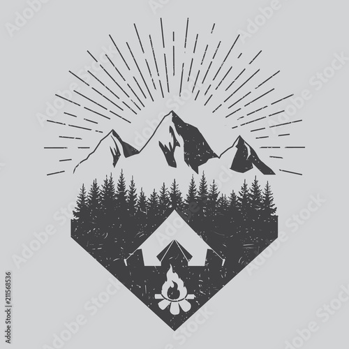 Outdoor logo. Vector. Vintage style.