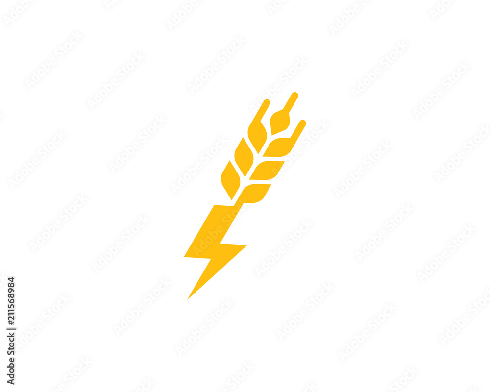 Power Wheat Icon Logo Design Element