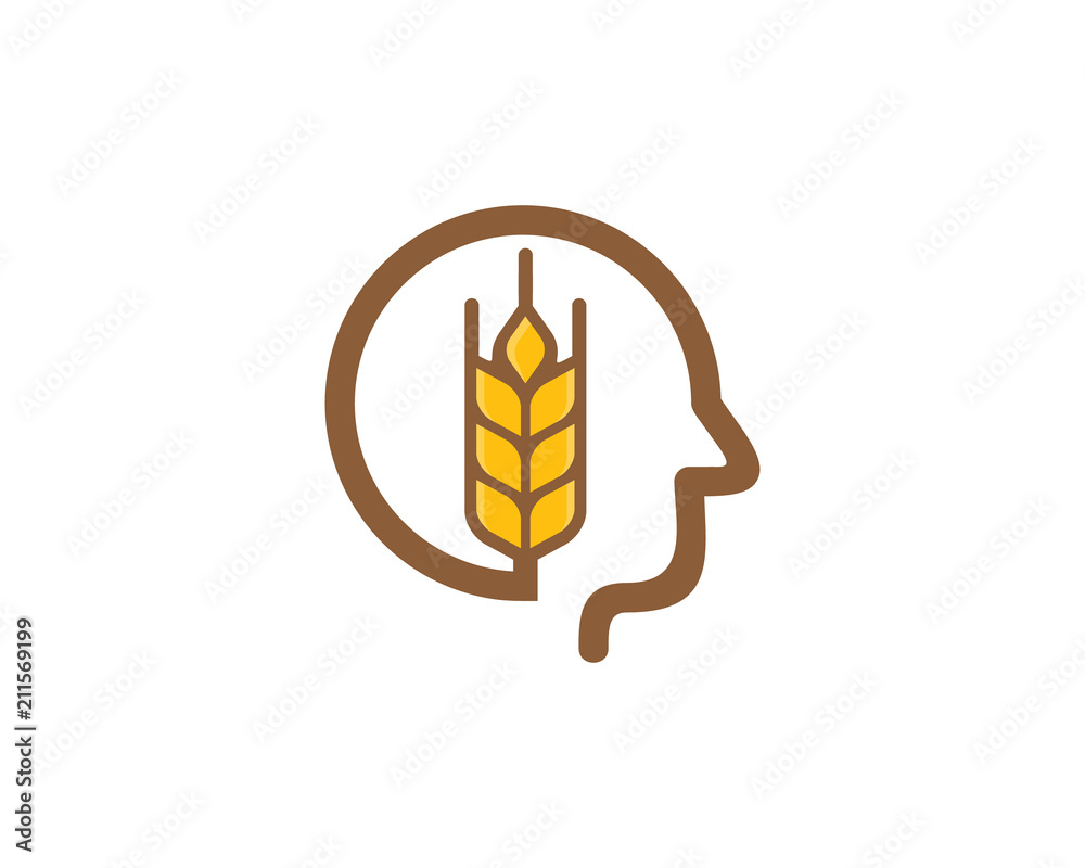 Mind Wheat Logo Icon Design Element Mind Wheat Logo Icon Design Element