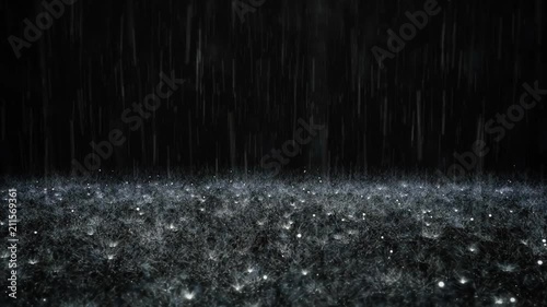 Rain on black background