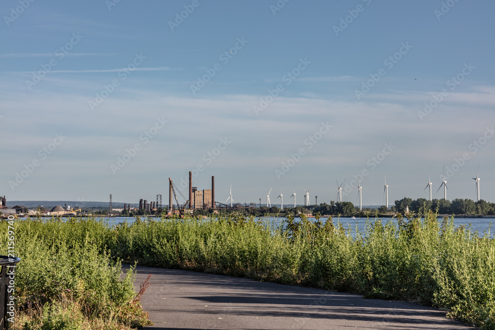 Pathway along Lake Erie NY with Sunset