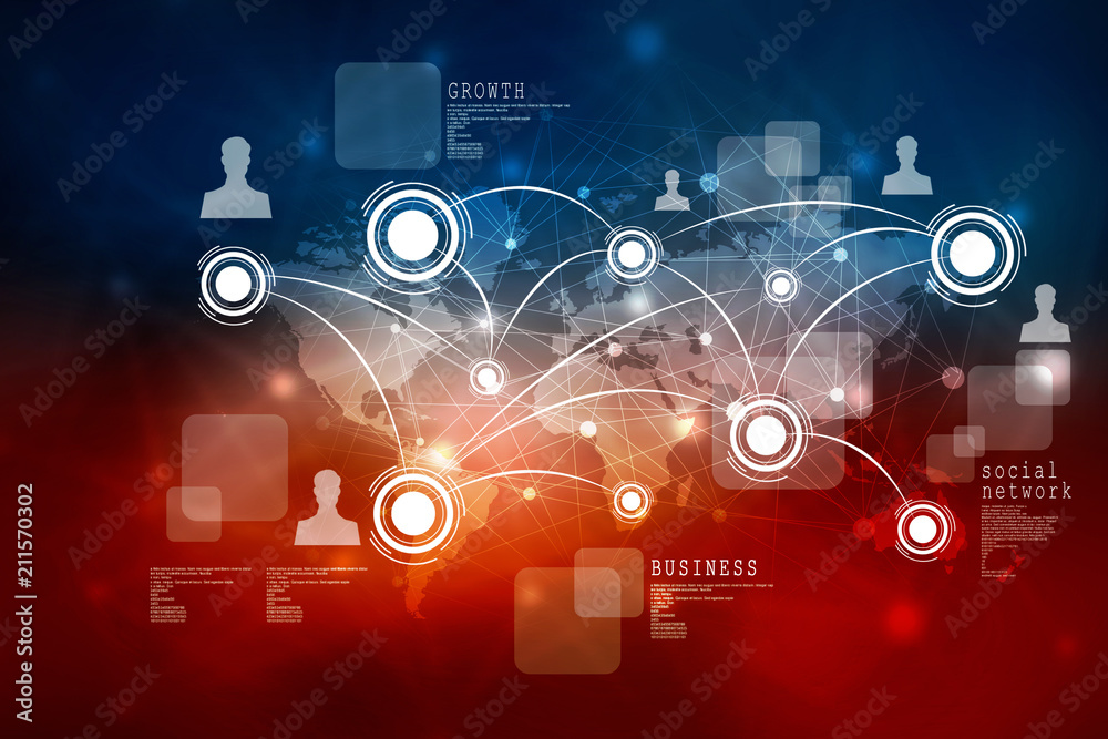 2d illustration Business Network 2d illustration Business Network