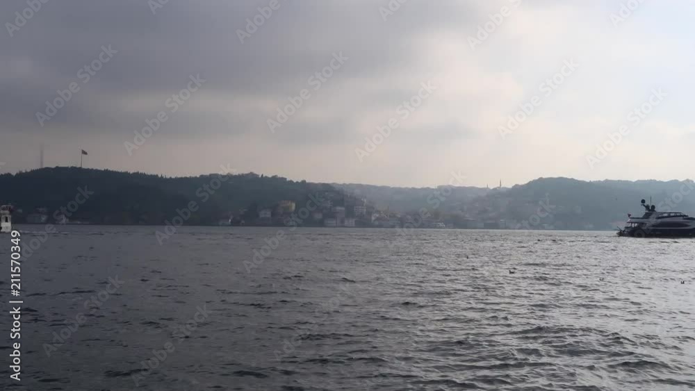 Various angles of the Bosphorus (Istanbul) on a cloudy day with a lot of movement including speedboats, fishing boats, ferries and oil tankers. Various angles of the Bosphorus (Istanbul) on a cloudy day with a lot of movement including speedboats, fishing boats, ferries and oil tankers.