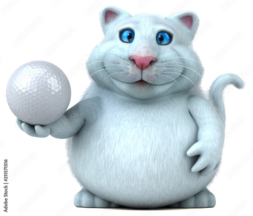 Obraz premium Fun cat - 3D Illustration