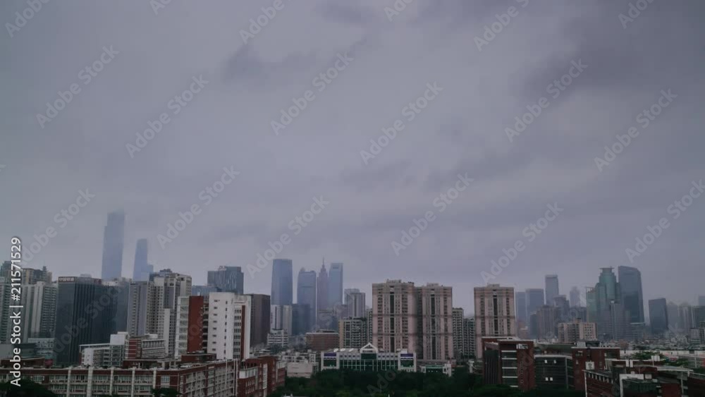 Before, during and after rain timelapse. Guangzhou, China. Before, during and after rain timelapse. Guangzhou, China.