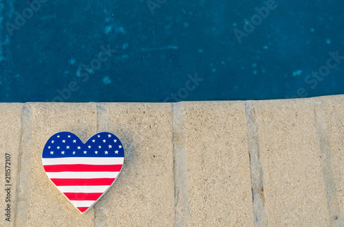 Patriotic USA background near the pool
