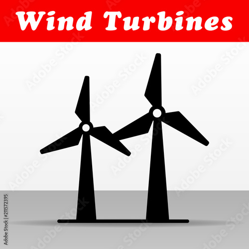 wind turbines vector icon design