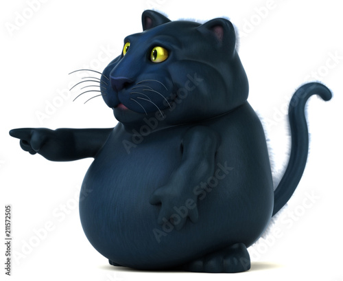 Black cat - 3D Illustration