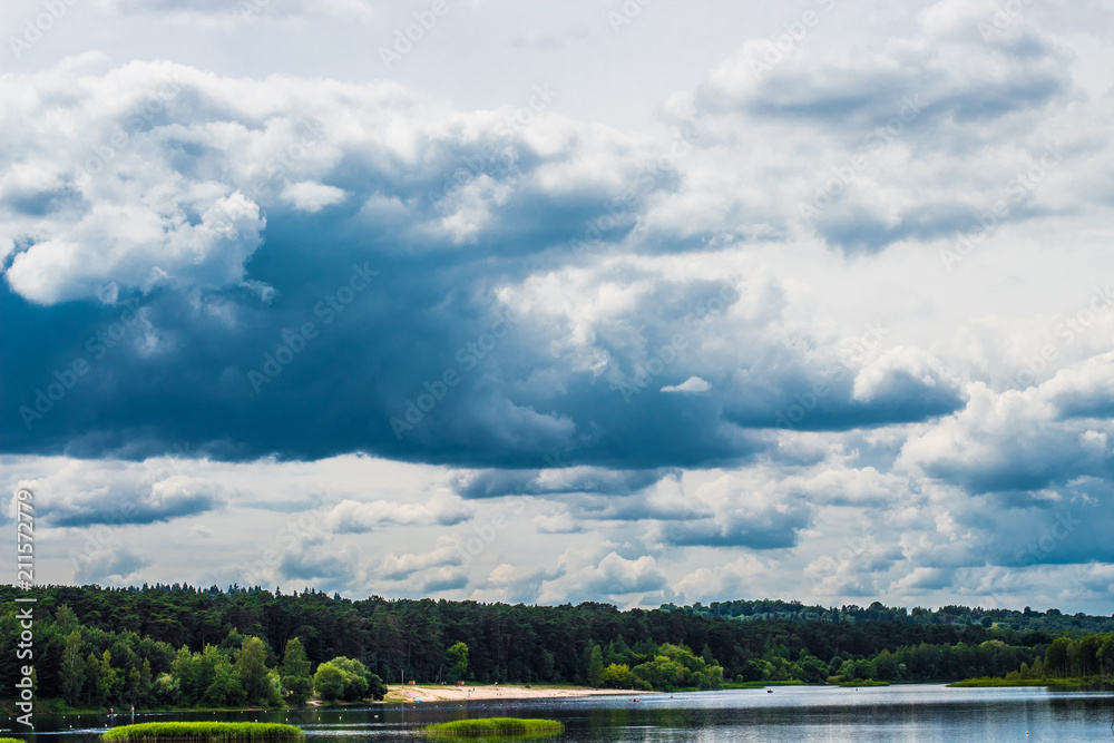 cloudy sky above the water