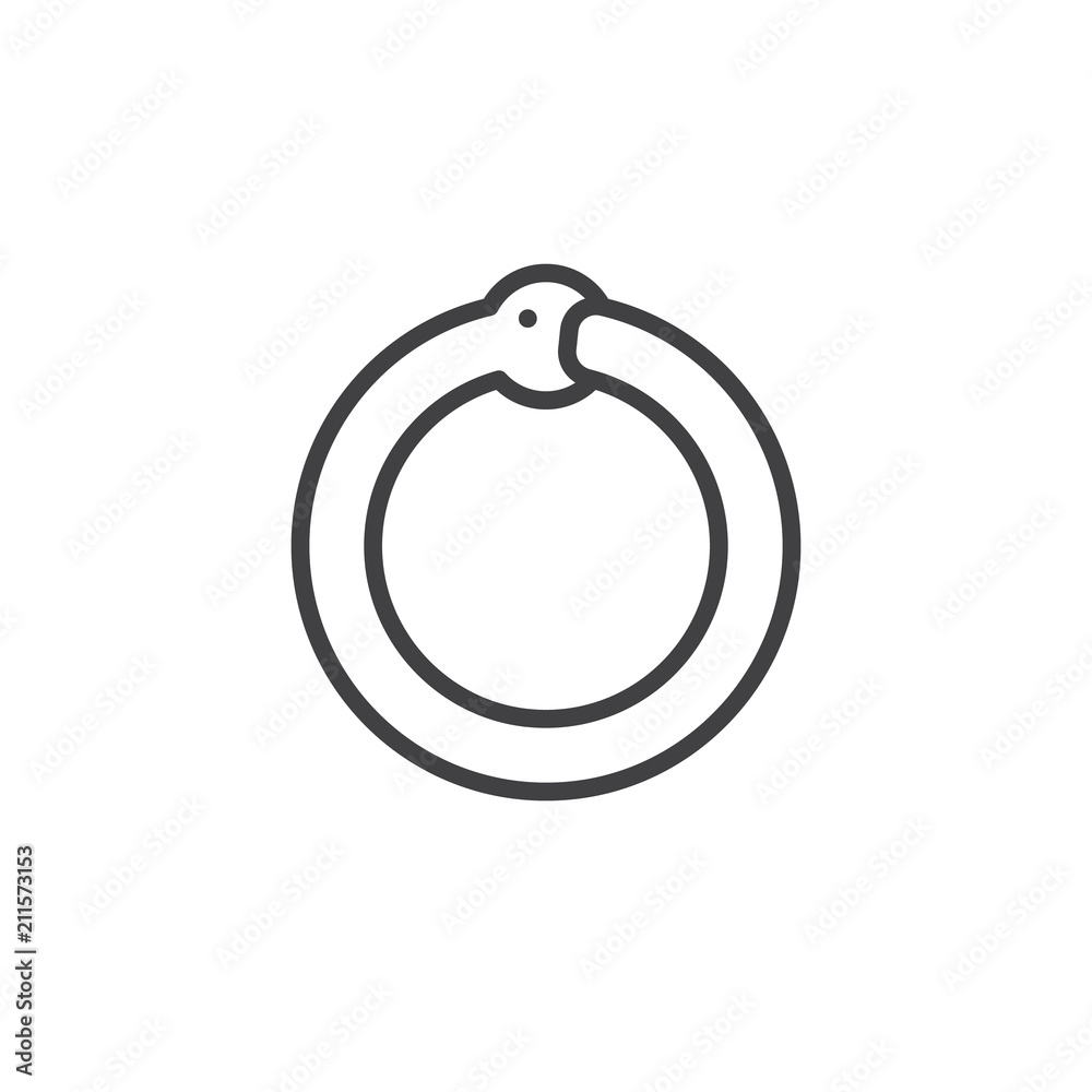 Ouroboros snake outline icon. linear style sign for mobile concept and web design. Snake bites it's tail simple line vector icon. Symbol, logo illustration. Pixel perfect vector graphics Ouroboros snake outline icon. linear style sign for mobile concept and web design. Snake bites it's tail simple line vector icon. Symbol, logo illustration. Pixel perfect vector graphics