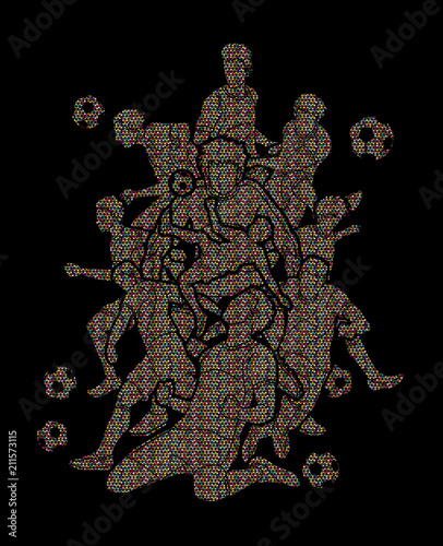 Soccer player team composition illustration graphic vector.