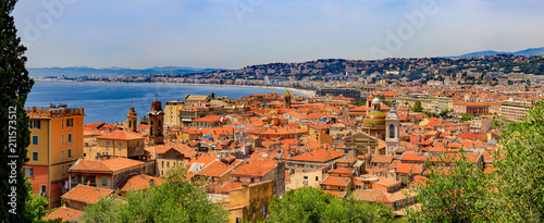 Nice old town and city coastline on the Mediterranean Sea © SvetlanaSF