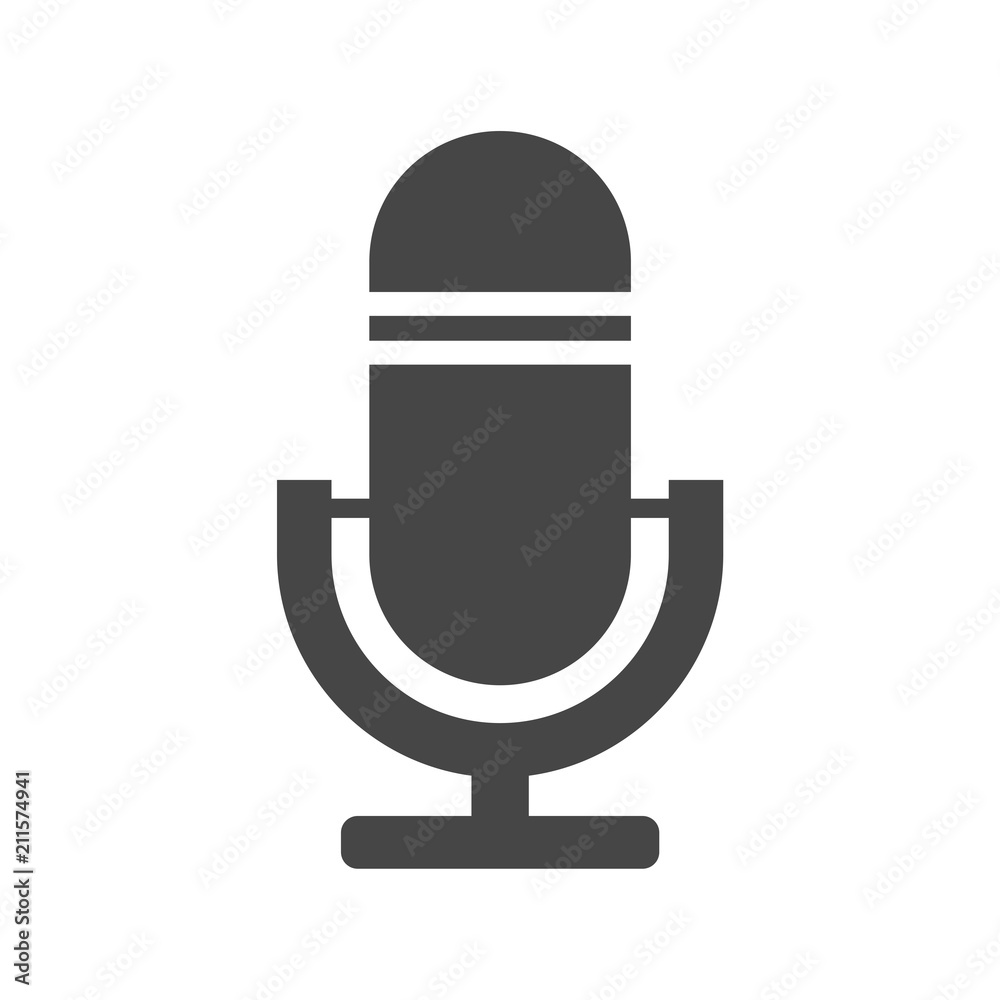 Microphone icon on white background vector Microphone icon on white background vector