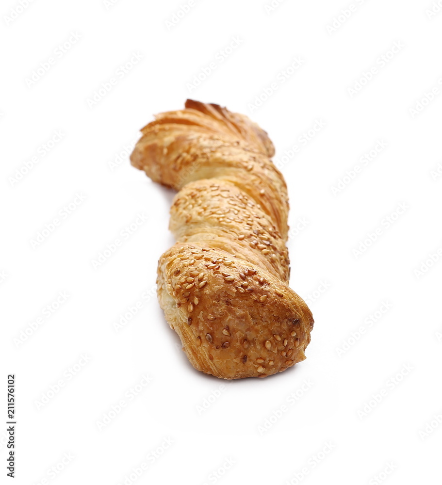 Rolls, pastry with sesame isolated on white background Rolls, pastry with sesame isolated on white background
