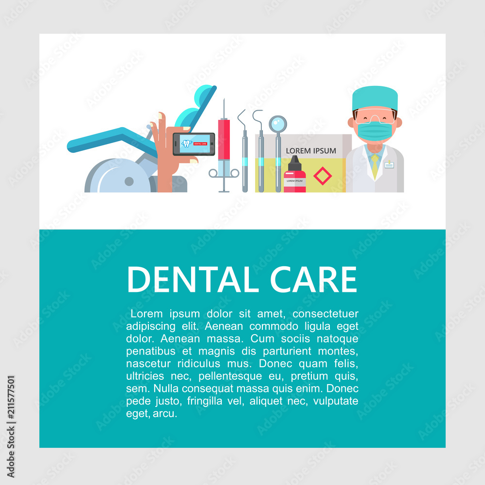 Dental care. Vector illustration.