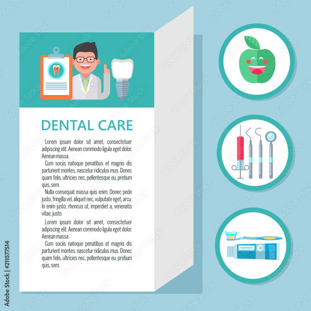 Dental care. Vector illustration.